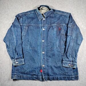 Musso Platinum Jeans Men 2XL Blue Denim Chore Coat Trucker Jacket Y2K Russia